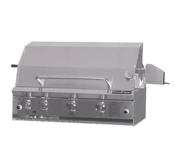 ProFire Professional - 36" 76,000 BTU Hybrid with 11,500 BTU Rear Broiler and Heavy Duty Rotisserie, 714 Sq. In. Cooking Area (Overall Dimensions 36W x 10H x 24 1/2D)