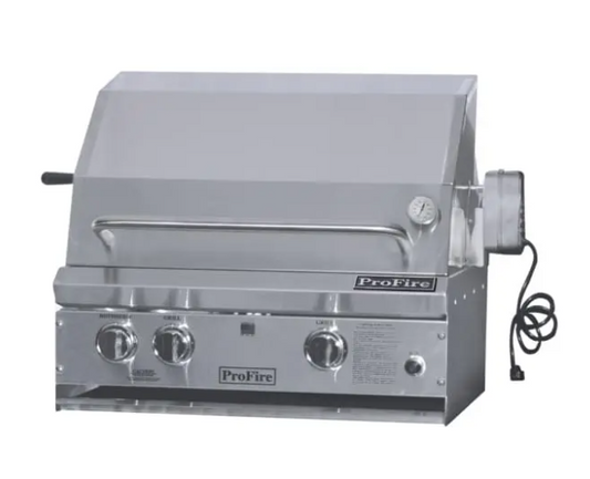 ProFire Professional - 27" 54,000 BTU Hybrid with 11,500 BTU Rear Broiler and Rotisserie, 525 Sq. In. Cooking Area (Overall Dimensions 27W x 10H x 24 1/2D)