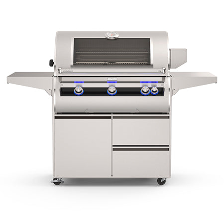 Fire Magic Echelon Diamond E790 36" Propane Grill with Analog Thermometer, Flush Mounted Single Side Burner, Left Side IR Burner, & Magic Window