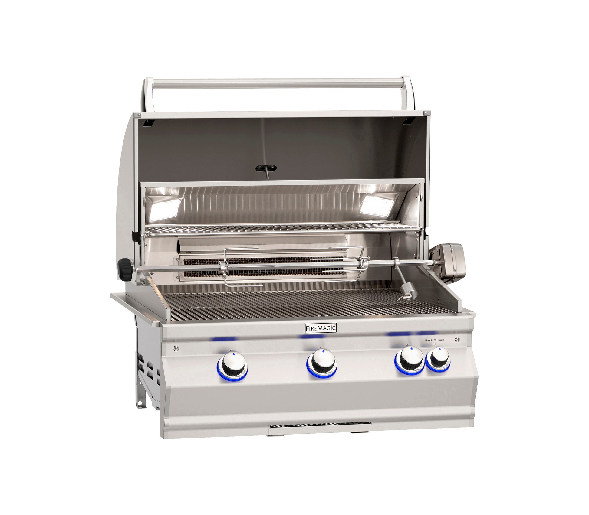 30" Fire Magic premium outdoor built-in gas grill with stainless steel cooking surface