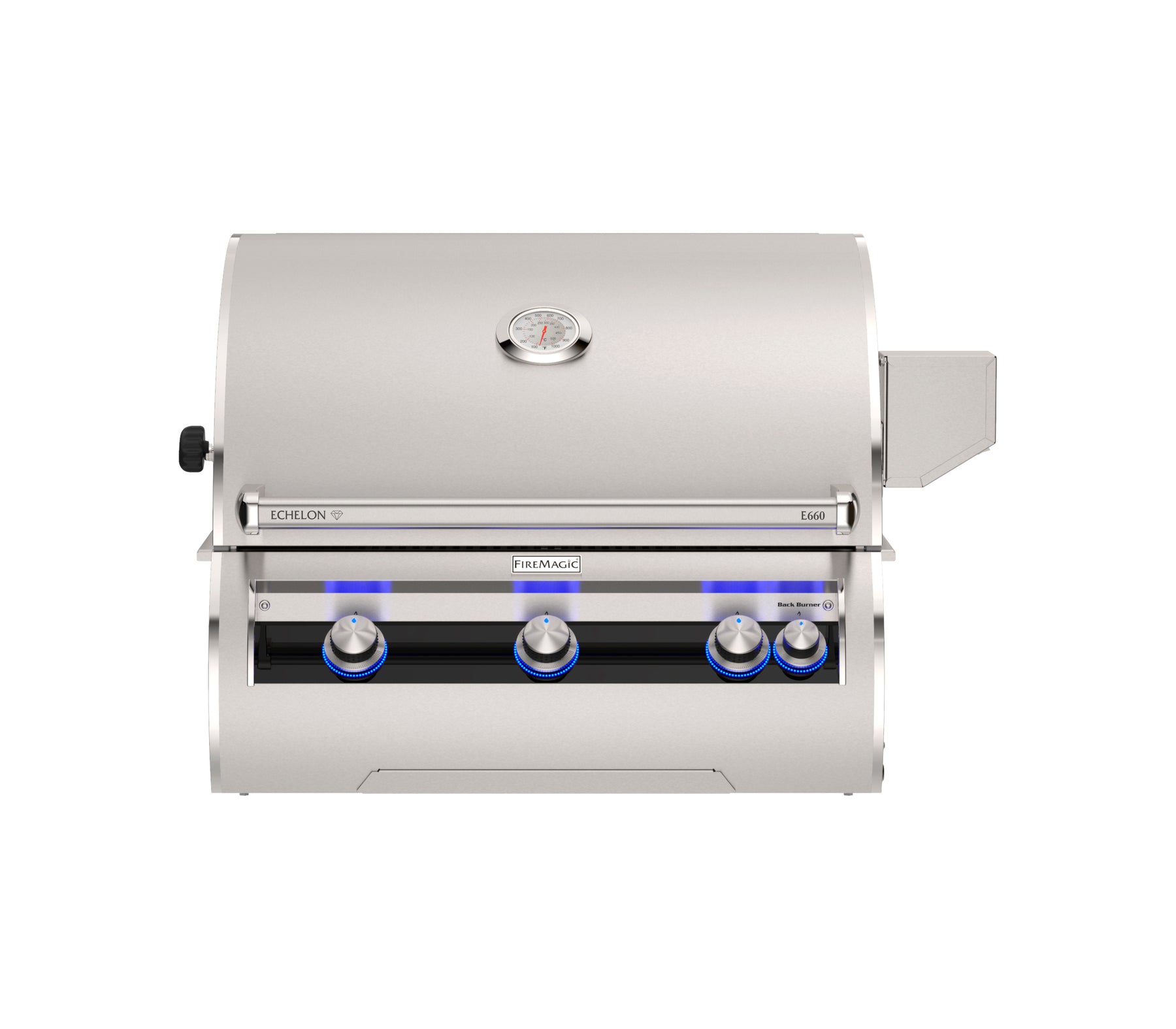 30" Built In Fire Magic Echelon Diamond Series E660 Grill with Analog Thermometer.