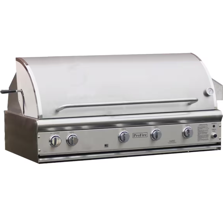 ProFire Deluxe - 48" 98,000 BTU Hybrid with 13,500 BTU Rear Broiler and Heavy Duty Rotisserie, (Overall Dimensions 48W x 10H x 24 1/2D)